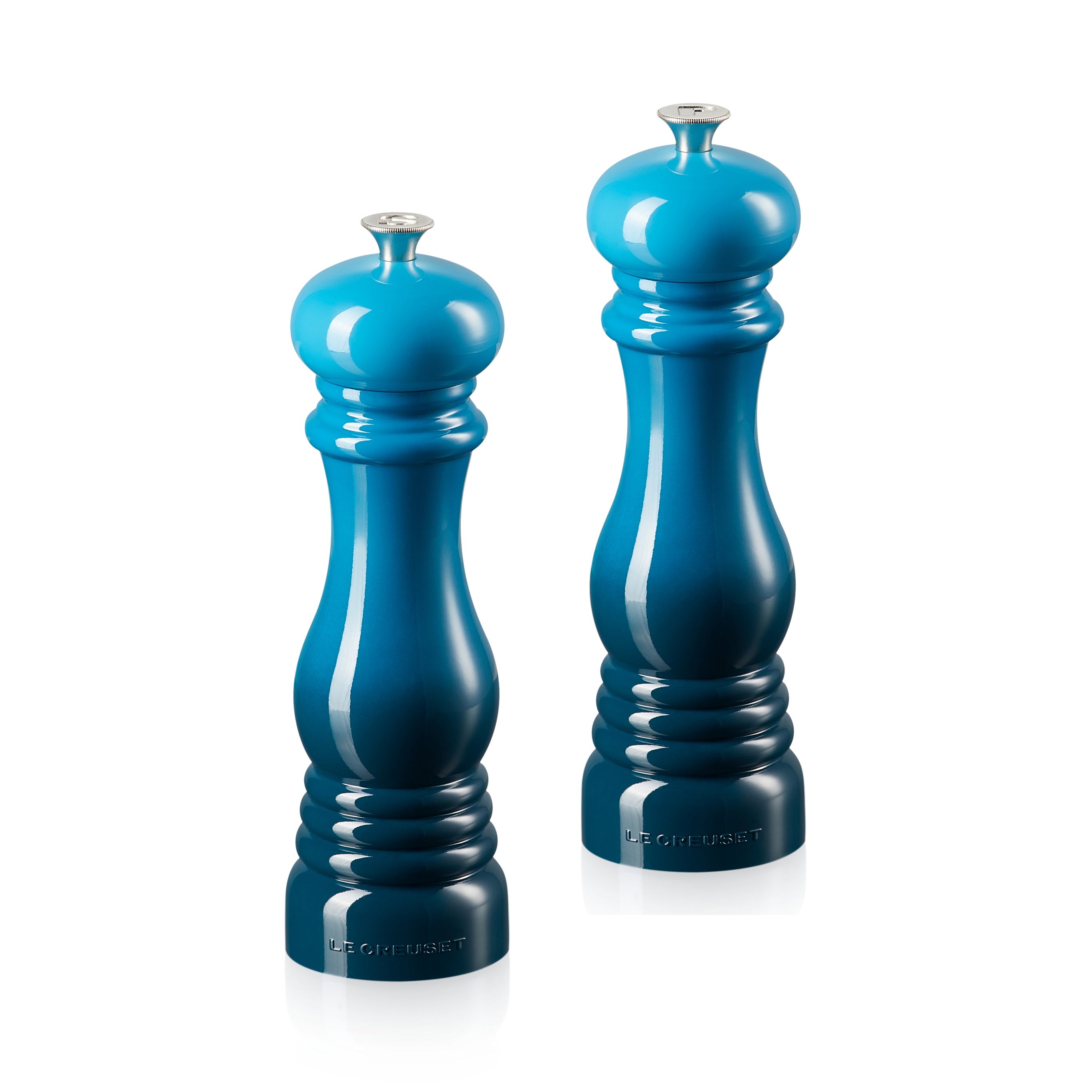 Le Creuset Set of 2 Salt & Pepper Mills Deep Teal – La Cookshop