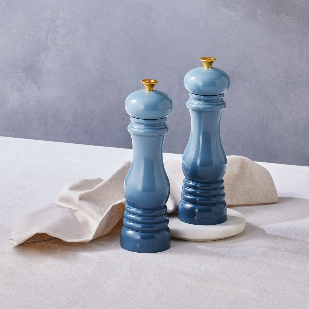Le Creuset Set of 2  Salt & Pepper Mills Chambray