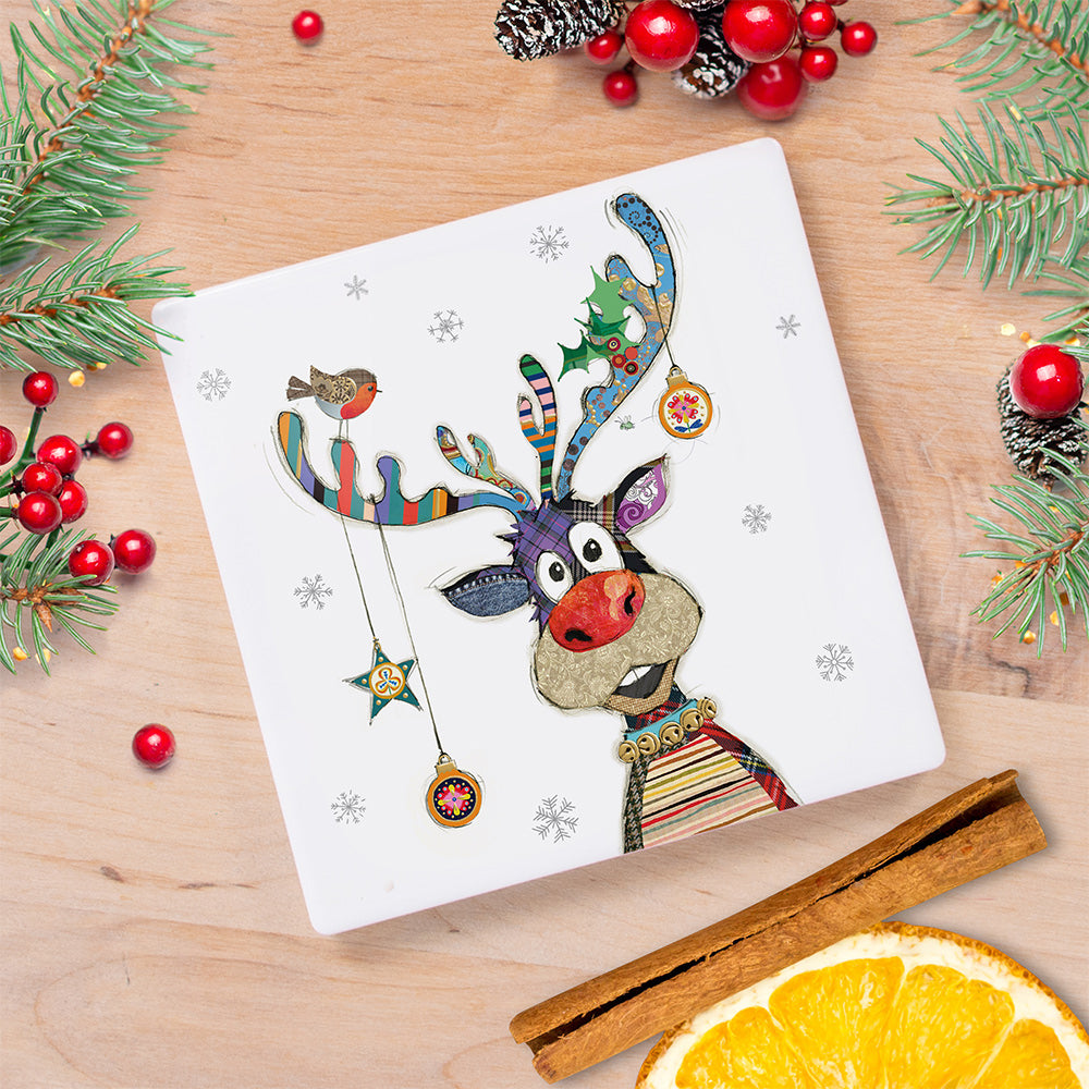 Bugart Christmas Reindeer  Coaster