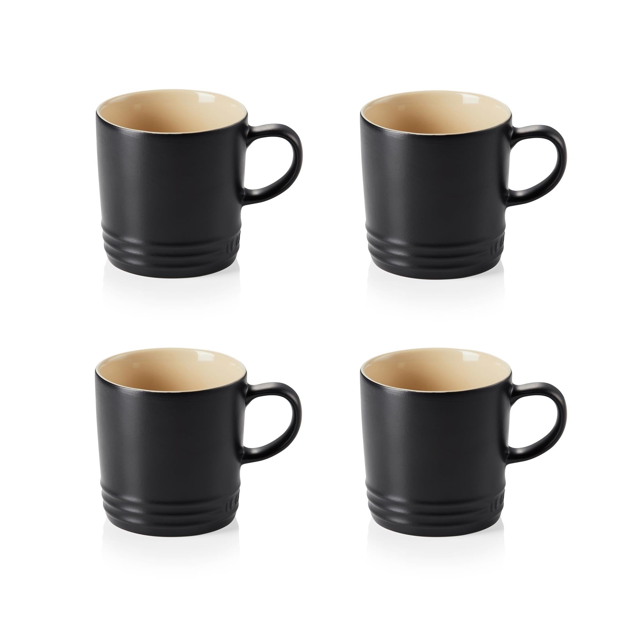 Le Creuset Satin Black Standard Mug SET OF 4