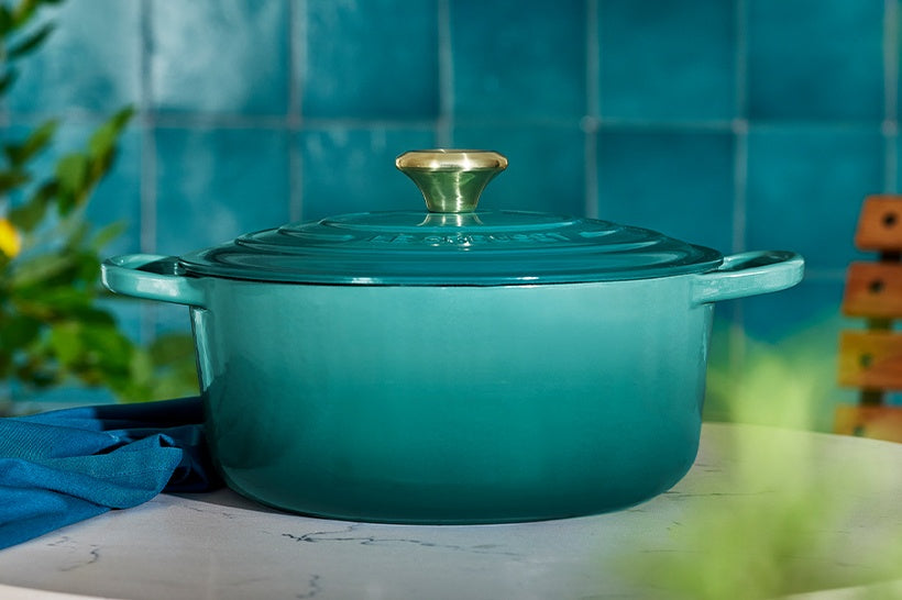 LE CREUSET インディコブルー　22cm Le Creuset 22cm Riviera Bleu Casserole – La Cookshop