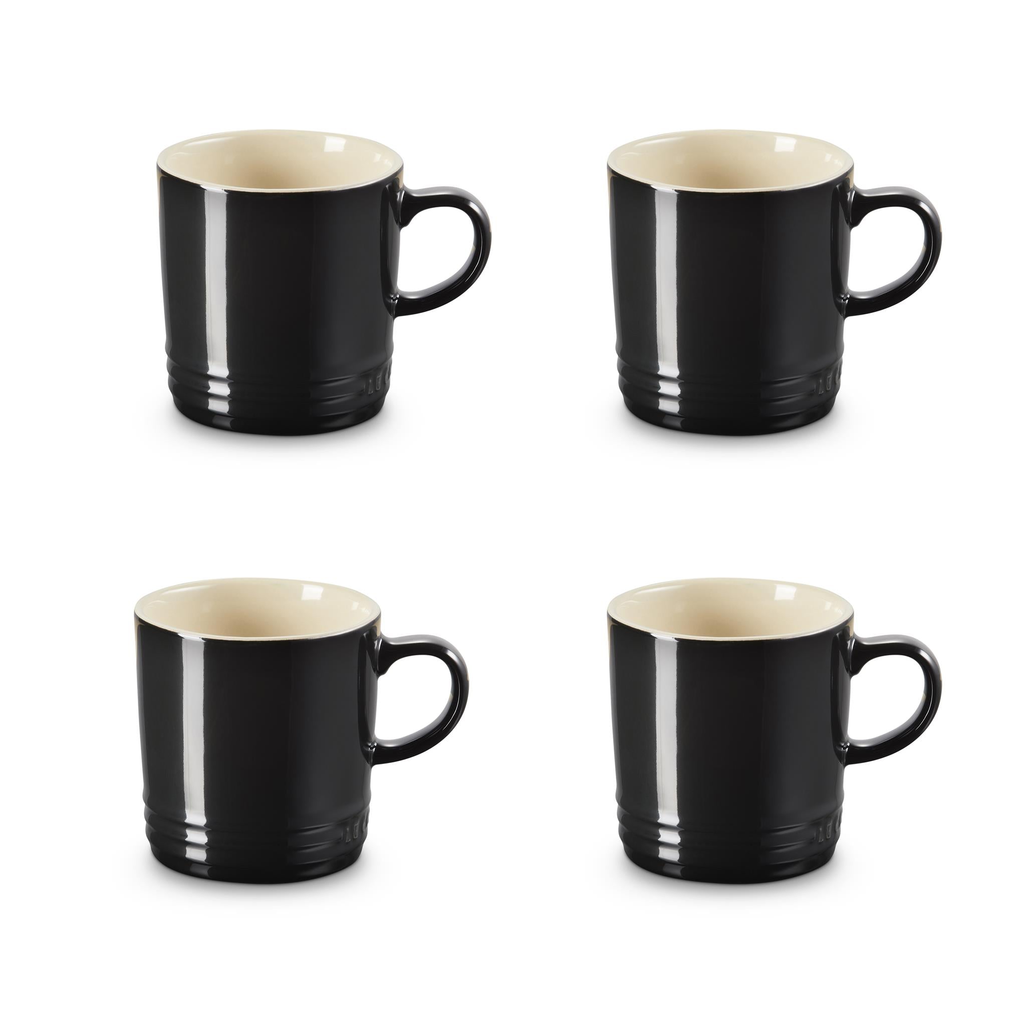 Le Creuset Gloss Black Standard Mug SET OF 4