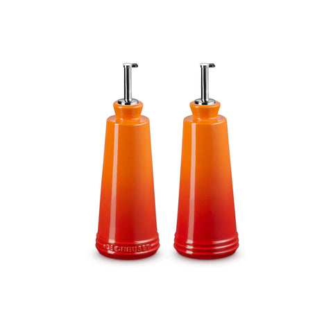 Le Creuset volcanic orange oil and vinegar set