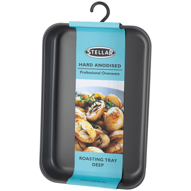 Stellar Hard Anodised 30x20x5cm Deep-Roasting Tin