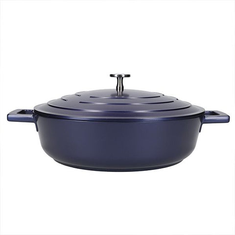 Masterclass Cast Aluminium Shallow Casserole Blue 28m