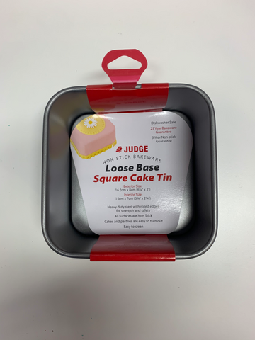 Judge 15cm square loose base cake tin